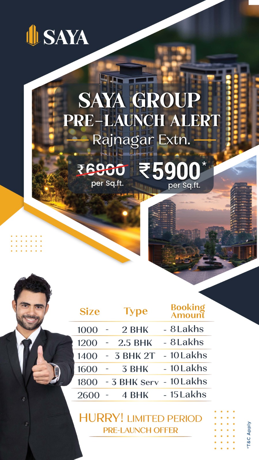 SAYA Rajnagar Extension tower render